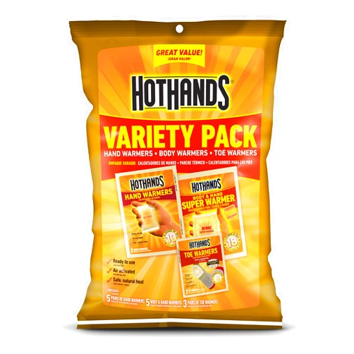 HotHands Toe, Hand, & Body Warmer Variety Pack - Long Lasting Safe Natural Odorless Air Activated Warmers