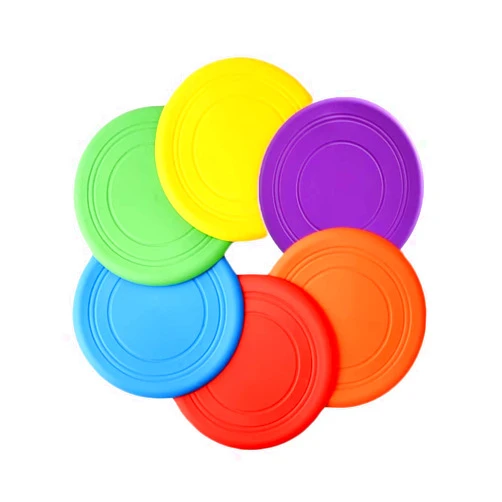 SUHEEUS Kids Flying Disc Toy Outdoor Playing Lawn Game Disk Flyer for Kindergarten Teaching Soft Silicone Colorful 6 Pack Bulk Set…