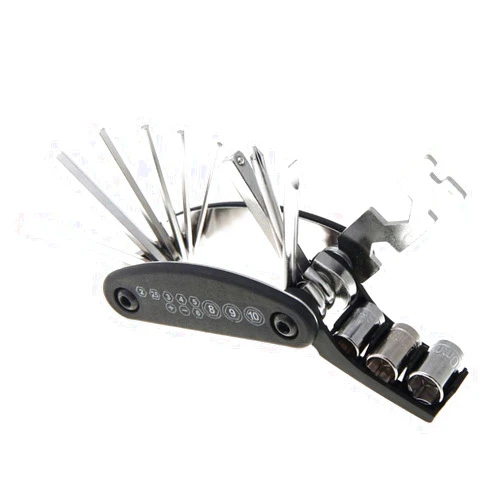 Nuoxinus Motorcycle Bike Mechanic Repair Tool Kit with 16 In 1 Multi-Function Allen Key Multi Hex Wrench Screwdriver for Home Outdoor Travel Camping Sport Bicycle Cycling