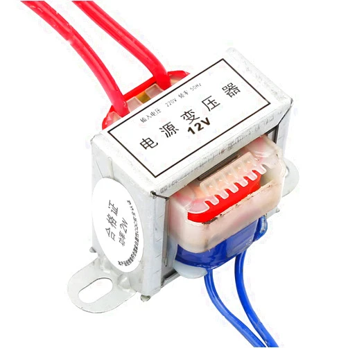 Naroote Power Transformer Input AC 220v AC 12v/24v Output 2W Single Step Down Transformer Power Converter for High Voltage Devices, Lighting Power Supplies, Audio Equipment (12V)