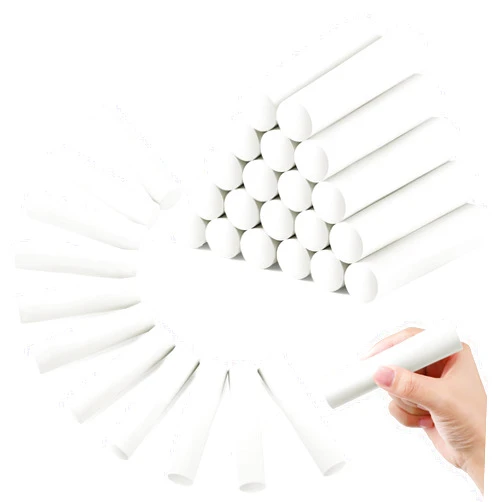 Fulmoon 40 Pcs Jumbo Sidewalk Chalk for Kids Outdoor Art Non Toxic Large Washable Street Chalk for Adults Drawing Painting Graffiti Classroom(White,Round Style)