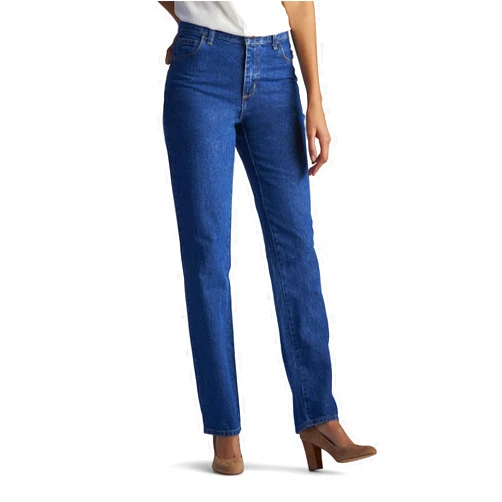 Lee Womens Petite Relaxed Fit All Cotton Straight Leg Jean