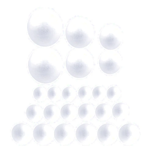 CHWANG 24 Pieces 6 Sizes White Foam Balls,Polystyrene Balls,Polystyrene Shapes,Art Foam Balls for DIY Craft,Party Decoration,School Projects,Birthday Cake Decoration (24)