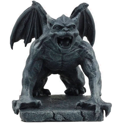 Ebros Gift Winged Demonic Devil Bull Gargoyle Statue Gothic Night Crawler Sentry Cursed Stone Devil Creature Decorative Figurine 5.25
