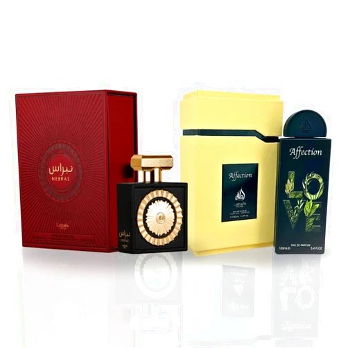 Lattafa Pride NEBRAS & AFFECTION - Unisex EDP Sprays 100ML (3.4 OZ), Sensational Layering Combination. (ELEGANT BUNDLE)