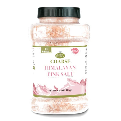 Good Tierra Himalayan Pink Salt in Jar - Coarse, 5 lb - Ideal for Bath Salt, Table Salt Grinders, and Spice Jars