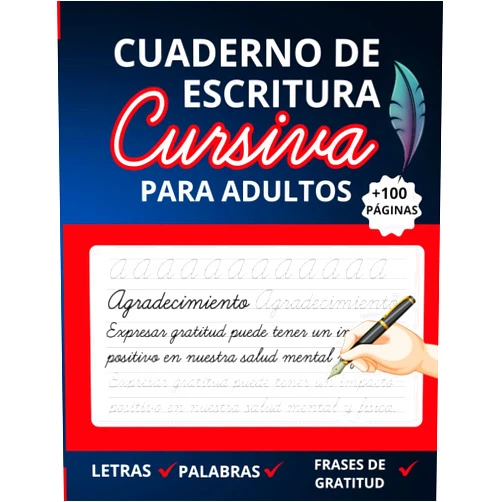 Bekalearn Publishing Cuaderno de Escritura Cursiva Para Adultos: Mejorar la caligrafía en Letra Cursiva con Letras, Palabras Y Frases de Gratitud (Spanish Edition)