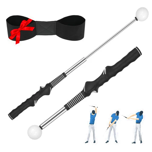 FODESAN Retractable Golf Swing Trainer – 2025 Golf Gifts with Arm Band,Training Aid for Grip Correction, Swing Click Feedback & Arm Connection,For Right & Left-Handed Golfers,Indoor & Outdoor Practice
