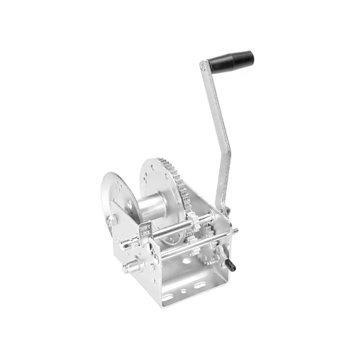 Fulton 142420 Trailer Winch, Two-Speed, 3,200 lbs. Capacity, No Strap, 10 Inch Handle, Silver