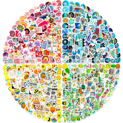 Arme Stickers Pack, 400 PCS Cute Vinyl Stickers for Water Bottles, Art Laptap Stickers for Kids Teens Girls Adults, Waterproof Stickers for Skateboard Notebooks Phone