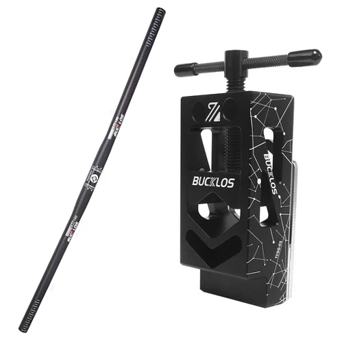 BUCKLOS Carbon Mountain Bike MTB Handlebars 25.4mm - Bicycle 660mm Flat Handlebar & Bicycle Saw Guide Fit Road Mountain Bike Fork Steerer Handlebar Seat Post