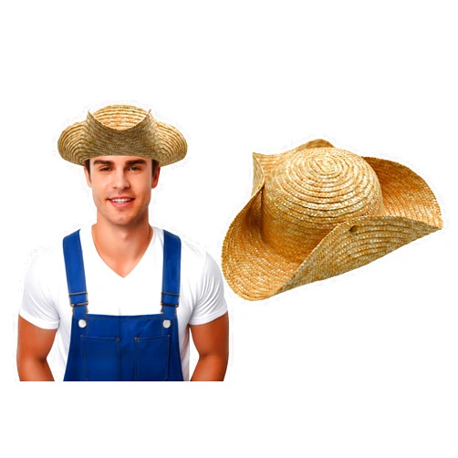 Nicky Bigs Novelties Adult Straw Tricorn Hat Adjustable Colonial, Pirate, & Southern Wide-Brim Hat for Men & Women Gardening, Outdoor Work, Historical Reenactment, Cosplay, & Costume Accessory