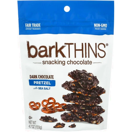 barkTHINS Dark Chocolate Pretzel with Sea Salt Snacking Chocolate 4.7 oz (4 Pack)