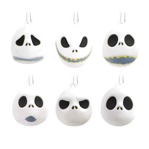Hallmark Disney Tim Burton's The Nightmare Before Christmas Jack Skellington Heads Miniature Christmas Ornaments,Plastic, Set of 6