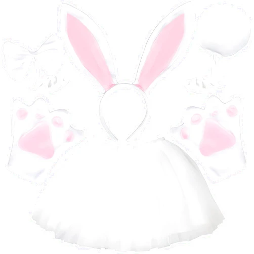 AMOR PRESENT 5PCS Easter Bunny Costume Kids, Bunny Ears Headband Bowtie Paws Tail Cosplay Accessories for Easter Party Supplies
