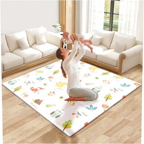 Hiaksedt Baby Play Mat 47 x 47 Inch Baby Playpen Mat, Foldable Baby Foam Mat, Reversible Baby Floor Mat for Infants & Toddlers, Portable Waterproof Activity PlayMats for Playpen.