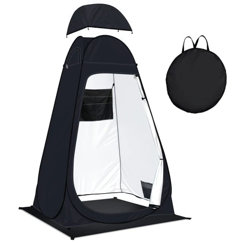 EVERRUSH Pop Up Privacy Shower Tent Camping Portable Toilet Tent Outdoor Changing Porta-Potty Tent Camp Bathroom Dressing Room Instant Privacy Shelters for Hiking Beach Picnic Fishing, Extra-Tall