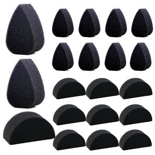 Bowitzki Face Paint Sponges Face Painting Black Sponges Petals High Density for Art Work and Body Paint (10 Petals + 10 Half Moon)