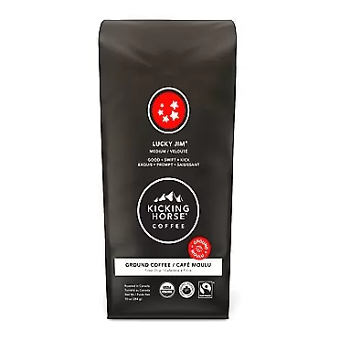 Kicking Horse Coffee Lucky Jim, Medium Roast, Ground, 284 g - Certified Organic, Fairtrade, Kosher Coffee, 284 Grams