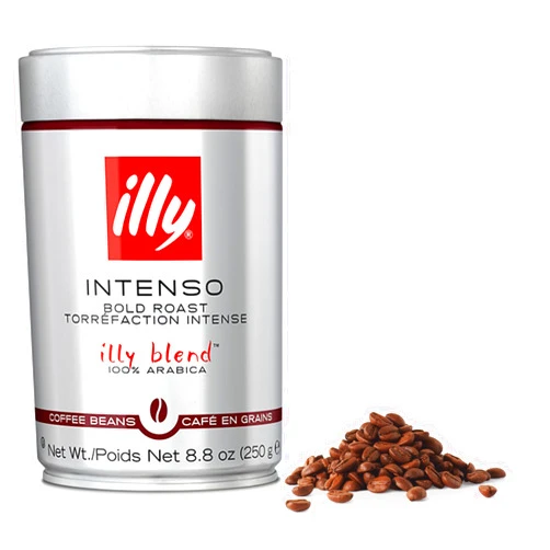 illy Intenso Whole Bean Coffee, Bold Roast, Intense, Robust and Full Flavored With Notes of Deep Cocoa, 100% Arabica Coffee, No Preservatives, 8.8 Ounce Can (Pack of 1)