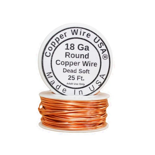 Copper wire USA Bare Copper Wire,Dead Soft for Hobby,Craft, Jewelry Making (18 Ga - 25 Ft. Spool)