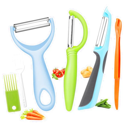 Senbowe Upgrade Potato Peeler for Kitchen, 6PCS Stainless Steel Vegetable Peeler, I and Y Food Peeler for Apple Fruit Carrot Zucchini Cucumber,Good Grip Veggie Peeler Makes Peeling Very Easy