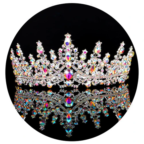 TOBATOBA AB Silver Tiaras and Crowns for Women Crystal Wedding Tiara for Bride Rhinestone Princess Tiara Queen Crown Halloween Costume Women Headpieces for Birthday Valentine Halloween Prom Pageant
