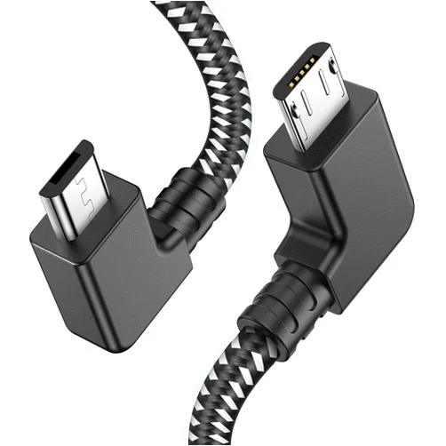 Wondrux 1FT 90 Degree Micro USB to Micro USB Android Phone Tablet OTG Data Cable Right Angle Connector Wire Cord for DJI Spark, Mavic Pro, Platinum, Air, 2 Pro, Zoom Remote Controller Accessories (2 Pack)