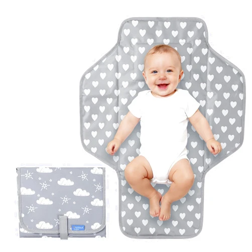 PHOEBUS BABY Baby Portable Changing Pad Travel - Waterproof Compact Diaper Changing Mat with Built-in Pillow - Lightweight & Foldable Changing Station, Newborn Shower Gifts