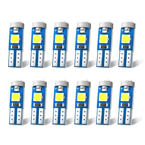 Nanpoku T5 LED Bulbs 74 73 37 2721 LED Bulb for Auto Car Dashboard Dash Instrument Panel Gauge Cluster Indicator Lights Lamp(White)