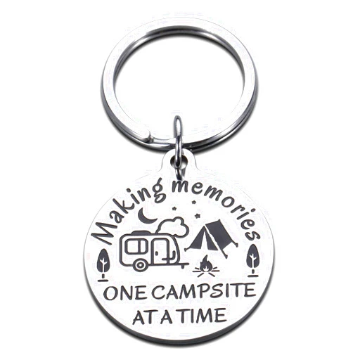 AMBREGRISSUN Camper keychain Gifts RV Accessories Camper Decorations for Travel Trailers Her Him Women Men Vacation Outdoor Retirement Camper Gifts for Colleagues Boss RV Owner Campers Glamping Memories