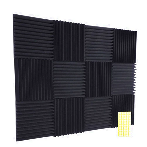 TRUE NORTH Acoustic Foam Panels 12 Pack w/Adhesive - (1