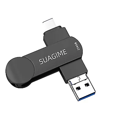 SUAGIME Dual USB Flash Drive 256GB,USB3.0 Thumb Drive Pendrive for MacBook pro Type C Memory Stick for Android Phones,Pad and PC