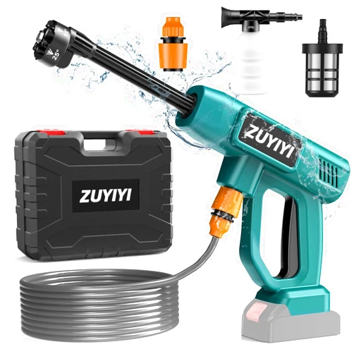 ZUYIYI Cordless Pressure Washer for Makita 18V Battery, 970PSI Portable Power Cleaner, Handheld High-Pressure Car Washer Gun, 6-in-1 Nozzle for Washing Cars Fences Siding (Battery NOT Included)