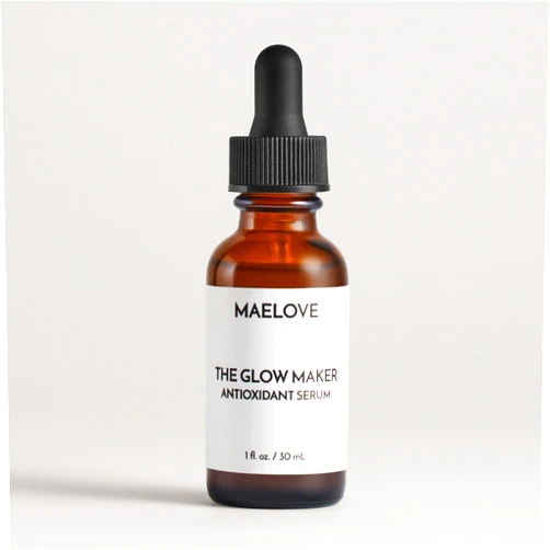 MAELOVE Vitamin C Serum, Glow Maker with Vitamins C, E, Ferulic & Hyaluronic Acid, Unscented, Award-Winning Brightening and Hydrating Facial Serum, 1.0 fl oz