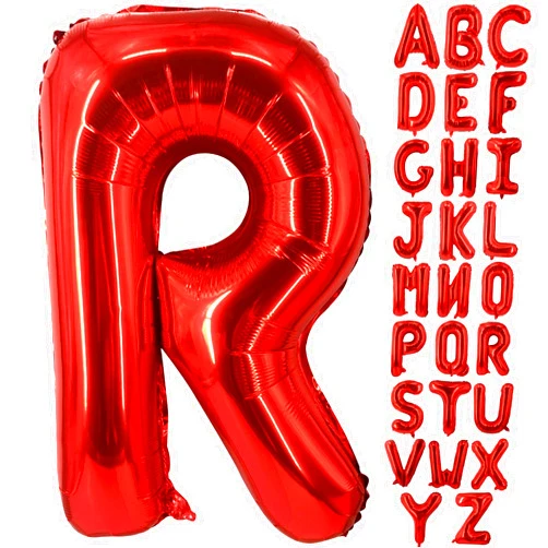 Lovoir 40 Inch Large Red Letter R Balloons Big Size Jumbo Mylar Foil Helium Balloon for Birthday Party Celebration Decorations Alphabet Red R