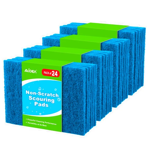 AIDEA Non-Scratch Scouring Pads, Dish Scrubber Pads for Household and Kitchen, Multipurpose Scour Pads for Cleaning, 24 Pack, 5.5in*3.5in
