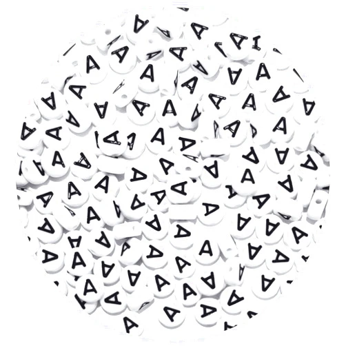 Acofect Round Letter Beads 4x7mm Acrylic Alphabet Beads A for Bracelets Making Keychain Jewelry DIY - 100pcs