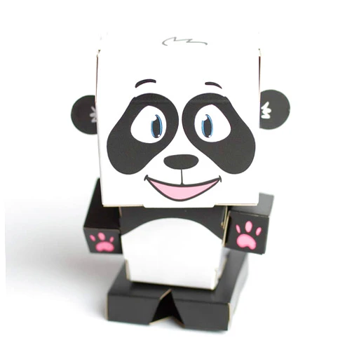 Cubles Panda | Build Your Own 3D Product Figures | A Sturdy No Glue No Scissors Activity.