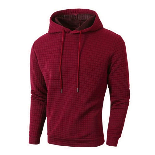 Muscularfit Waffle Hooded Sweatshirts for Men Slim Fit Long Sleeve Solid Workout Athletic Hoodies Drawstring Sport Pullover