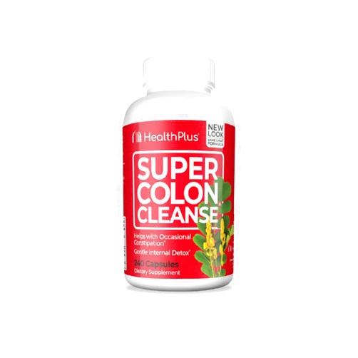 Health Plus Super Colon Cleanse 10 Day Gentle Gut Cleanse Detox, Psyllium Husk, Probiotics for Constipation Relief & Digestive Support, 240 Capsules