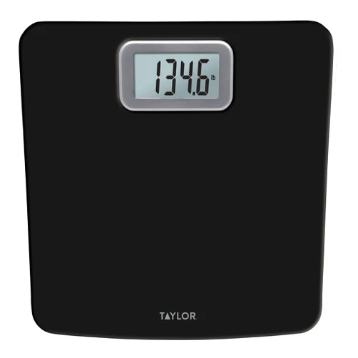 Taylor Digital Bath Scale with Antimicrobial Surface Protection, Bathroom Scale for Body Weight, 400 lbs. Black