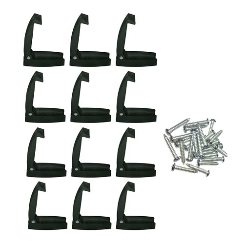 Camp'N - 12 Pack- Baggage Door Catch - Clip - Holder - for RV, Trailer, Camper, Motor Home Baggage Doors (Black)