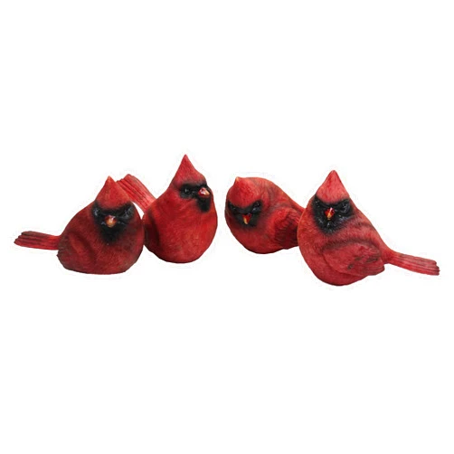 Transpac Set of 4 Small Resin CARDINAL Figurines #U2813