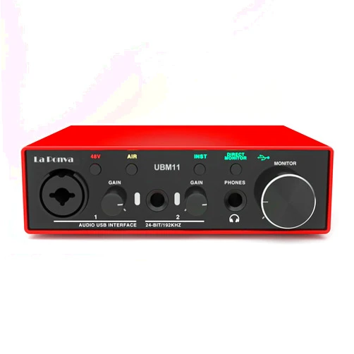 La Ponva 2023 Newest La Ponva USB Audio Interface for Pc and Mac, 24Bit/192kHz High-Fidelity for Professional Recording, Podcasting, Streaming, with XLR/48V Phantom Power for MIC, Ultra-low Latency for Studio