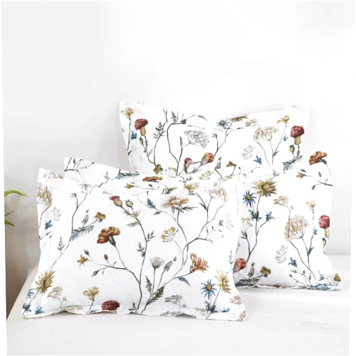 DAUAOTO Floral Garden Cotton Shams Pillow Cover 2 Pieces Set 20
