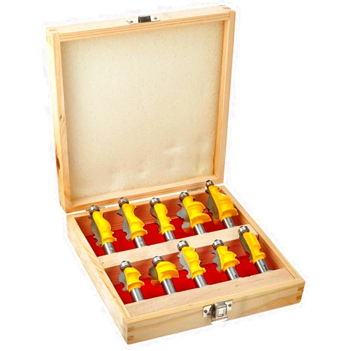 CHCYWJGJ 10PCS Architectural Molding Router Bit Set 1/2 Shank Casing Base CNC Line Handrail Woodworking Cutters Face Mill Woodworking Chisel Cutter Milling Tool