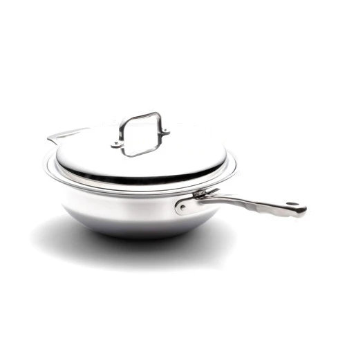 360° Wok with Lid, 5 Quart, Stainless Steel Cookware, Oven Safe, Hand Crafted in the United States, Induction Cookware.