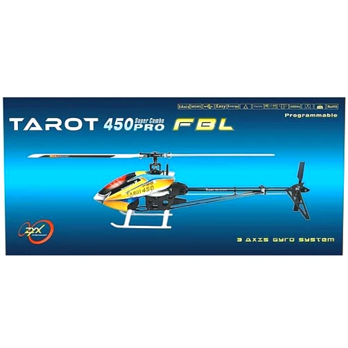 Generic Lubosi Oroginal Tarot 450 PRO FBL Flybarless RC 6CH Helicopter Metal Kit TL20006 - (Color: black, CN)