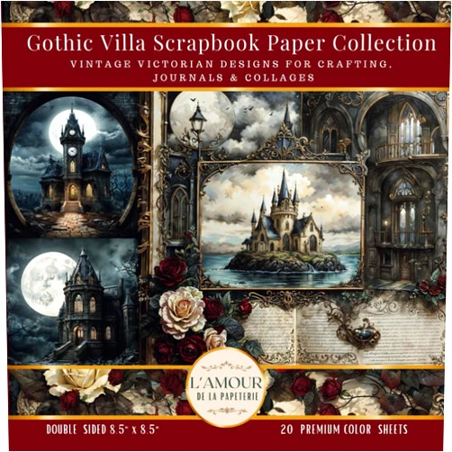 L'amour De La Papeterie Gothic Villa Scrapbook Paper Collection Vintage Victorian Designs: For Crafting, Journals & Collages